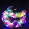 LED Headband Flower Crown Light Up Hair Wreath Hairband Garlands Wedding Birthday Beach Party Decoration ZC0715