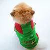 Abbigliamento natalizio per cani da compagnia Addensare vestiti per cuccioli in pile con cappuccio Autunno Inverno Costume per cani in cotone