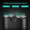 Kemei km-w301 mini Portable Electric Pocket Shavers For Men Waterproof Shaving Machine Double-Ring Blade USB Rechargeable Beard Razor