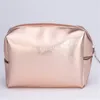 Kvinnor kosmetisk väska rosa guld smink väska blixtlås smink handväska arrangör förvaringsfodral påsar toalettart tvättar skönhet box283k