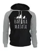 2018 New Arrival Hoodies 남자 재미있는 인쇄 Hakuna Matata 스트리트웨어 가을 겨울 겨울 양털 셔츠 남자 스포츠웨어 Harajuku C19041901