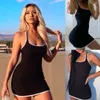 مثير قبالة أنبوب الكتف فستان الصيف النساء الأسود الأبيض الأساسي bodycon sundress britless ضمادة ضمادة رداء femme