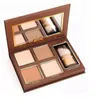 Hot 4 Colours Bronzer Highlighters Polver Polves Nude Color Shimmer Stick Cosmetics Biance cioccolato con pennello