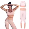 Kvinnors Yoga Set Seamless Backless Soft Elastic Sportswear Yoga Suit For Fitness Exercise Entusiaster Soft / FFY /