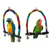 Pappagalli di legno naturali giocattolo giocattolo uccelli colorati perline per uccelli forniture giocattoli perching appollaia a oscillazioni in gabbia per animali domestici290z