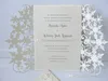 Elegant Ivory Shimmy Snowflake Die Cut Wedding Invitations with Belt Birthday Anniversary Party Invites with Free Printing Free Shipping