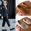 Mocassins en cuir suédé pour enfants garçons chaussures décontractées à enfiler pour tout-petits chaussures souples bateau filles chaussures habillées mocassins à nœud chaussures/appartements