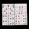 48pcs/lot Xmas Halloween Glue Nail Decals Sticker Water Transfer Nails Art Foils Wraps Gift Bat Skull Christmas Decorations