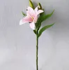 Gerçek Dokunmatik Lily 37cm / 14.57" Yapay PU beyaz / pembe / Düğün Centerpieces Gelin Buketi Dekoratif çiçekler için sarı Lily Çiçek