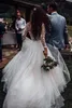 2019 Abiti da sposa stile country Boho con scollo a V maniche lunghe in pizzo tulle abiti da sposa da spiaggia taglie forti su misura