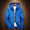 Fashion-Herbst Herbst Herren Reflektierende Kapuzenjacke mit Futter Lässige Bomberjacke Wasserdichter Mantel Outwear Einfarbige Übergröße