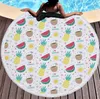 Pineapple round beach mat custom microfiber polyester European and American style round printed beach towel tassel Home Decor Yoga Mat Shawl