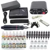 Complete Tattoo Kit Motor Pen Rotary Machine Gun Color Inks Power Supply Needles set 14 pigments ink1139957