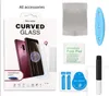 3D Curved Full Glue Adhesive UV Liquid Tempered Glass For Samsung S20 Ultra S10 S10e Plus Fingerprint Unlock S9 S8 Note 9 Screen Protector
