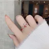 New Fashion Micro-inlaid Crystal Zircon Rings Sweet Elegant Flower Ring for Girl Women Finger Bague jewelry Bridal Gift Delicate304o