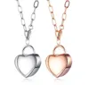 2020 nuove donne di moda ragazze collana in acciaio inossidabile ciondolo cuore d'amore argento / oro rosa. bei regali bling 18 ''