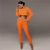 Femme Mode Survêtement À Manches Longues Designer Chemise À Capuche Casual Haut De Couleur Unie + Pantalon Leggings 2 Pièces Ensemble Tenues Costume Vêtements De Fête Nouveau