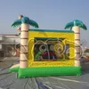 Yard Bounceland şişme sevimli maymun palmiye ağacı çocuklar şişme jumper ev kale satılık kale