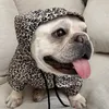 Wasserdichte Hundekleidung Mode Haustier Hund Regenmantel Welpen Katze Hoodie Leopard Kleine Hundejacke Kleidung Heimtierbedarf Französische Bulldogge T200249A