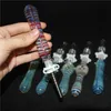 accessori per fumatori 10mm Nectors Kit Oil Dab Rigs Tubi per acqua di paglia Nector con pipa in vetro per unghie in titanio