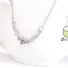 Collana con ala d'angelo Piccolo colletto d'amore pulito Gioielli semplici e dolci Collana con ala d'angelo d'amore Collana con ciondolo a cuore