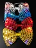 LED Bowtie Flashing Light Up Bow Tie man's Party Lights Sequins Bowtie Wedding Glow Props Halloween Christmas bowknot gift