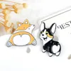 Corgi fesses émail broches Sweety mignon chiens Badge broche sac vêtements épinglette dessin animé Animal bijoux cadeau pour fans enfants ami