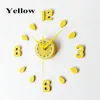 2018 Nouveau citron vert Design autocollant EVA 60 CM horloge murale couleur grand grand décoratif 3d bricolage horloge murale pour cuisine chambre d'enfants Y2253K