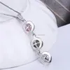 colgante en blanco sin colgante de perlas hallazgos plata esterlina sólida puede pegar 3 perlas para regalo de joyería