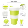 Folding Silicone Cup 550ml Collapsible Coffee Milk Tea Foldable Travel Outdoor Portable Water Bottle Silicone Cup