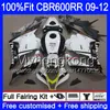 Einspritzung für HONDA CBR 600RR CBR600 RR schwarz weiß heiß 2009 2010 2011 2012 282HM.37 CBR 600 RR 600F5 F5 CBR600RR 09 10 11 12 Verkleidungsset