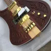 Custom Shop 4 струнный басовый резьба из электрогитарного басового золота.