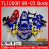 Carnado para Suzuki Srad TL1000R TL 1000 R TL 1000R Factory Blue Kit 19HC.14 TL1000 R 98 99 00 01 02 03 1998 1999 2000 2001 2002 2003 Bodys