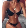 Sexy Thong Bikini 2020 Push Up Swimwear Vrouwen Hoge Snijd Bodysuits One-Piece Badpak Vrouwelijke Ring Monokini Diepe V-hals Bathers NIEUW1