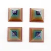 Pierre de cristal naturelle colorée Chakra Pyramid Yoga Energy Stone Décoration (30 x 30 x 30 mm)