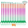 Professionell 15st Set Mermaid Makeup Brushes Set Foundation Blending Powder Eyeshadow Contour Concealer Blush Cosmetic Beauty Tools DHL