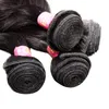 Bella Virgin Brazilian Hair Bundles with Closure Loose Deep Wave Wavy Extensions Dyeable Black Weft Middle Part