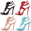 Designer- The new fashion designer women sandals multicolor leaves wings metal diamond hollow-out the Roman high-heeled shoes dress shoes