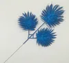 20pcs Glitter Powder Fan Leaf Branch For Flower Arrangement Accessories Christmas Party Home Wedding Garden Decoration