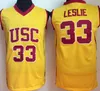 USC Trojans College Brian Scalabrine 24 Matt Miller 31 Lisa Leslie Jersey 33 University Basketball Uniform Team Color Red Yellow