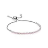 925 Sterling Silver Adjustable size Crystal Shine Bracelet with box for Pandora Charms Women Wedding Jewelry Bracelets W240