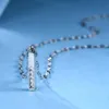 Nouveau mode titane acier inoxydable femmes Bling diamant barre bâton pendentif collier avec amour gravé cadeaux pour femmes bijoux en gros