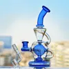 Återvinnare dab riggar glas vatten bongs vattenpipa rökrör feb bongs olja shisha med 14 mm banger