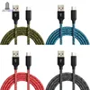 100st / parti 1m 2m 3m Färgrik tyg garn Micro 5pin / USB-typ C Tyg Nylon flätad USB-data Synkronisera laddarekabel för Samsung Typec