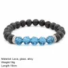 Usine bracelet en perles de cristal de lave vente directe en pierre volcanique sphérique multicolore en perles de cristal Bracelet Bouddha Bracelet