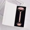 Горячие продажи реальный бразильский розовый кварц лицевой массажный ролик красота нефритовый ролик для лица с подарочной коробкой пакет