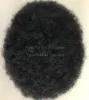 4mm Afro Hair Mono Lace Toupee voor Basketbass -spelers en fans Braziliaanse maagdelijk Human Hair Vervanging Kinky Curl Men Wig Free Shippinng