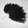 FedEx DHL Bezpłatne certyfikaty CE Jerry Curly Micro Ring Hair Extensions 400s / lot Kinky Loop Loop Włosy Naturalne Kolor Loop Hair Hair