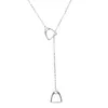 Eqjd Pendentif Colliers Chanceux Double Cheval Sabot Délicat Réel 925 Collier en Argent Sterling Mors De Chaussure pour Femmes Fille Bijou De Mariage