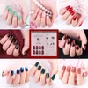 12Pcs / Set Reusable Acrylic Fake Nails With Lagesive Sticker Glue Press On Nail Full Cover Tips Nails Extension Manicure Tool